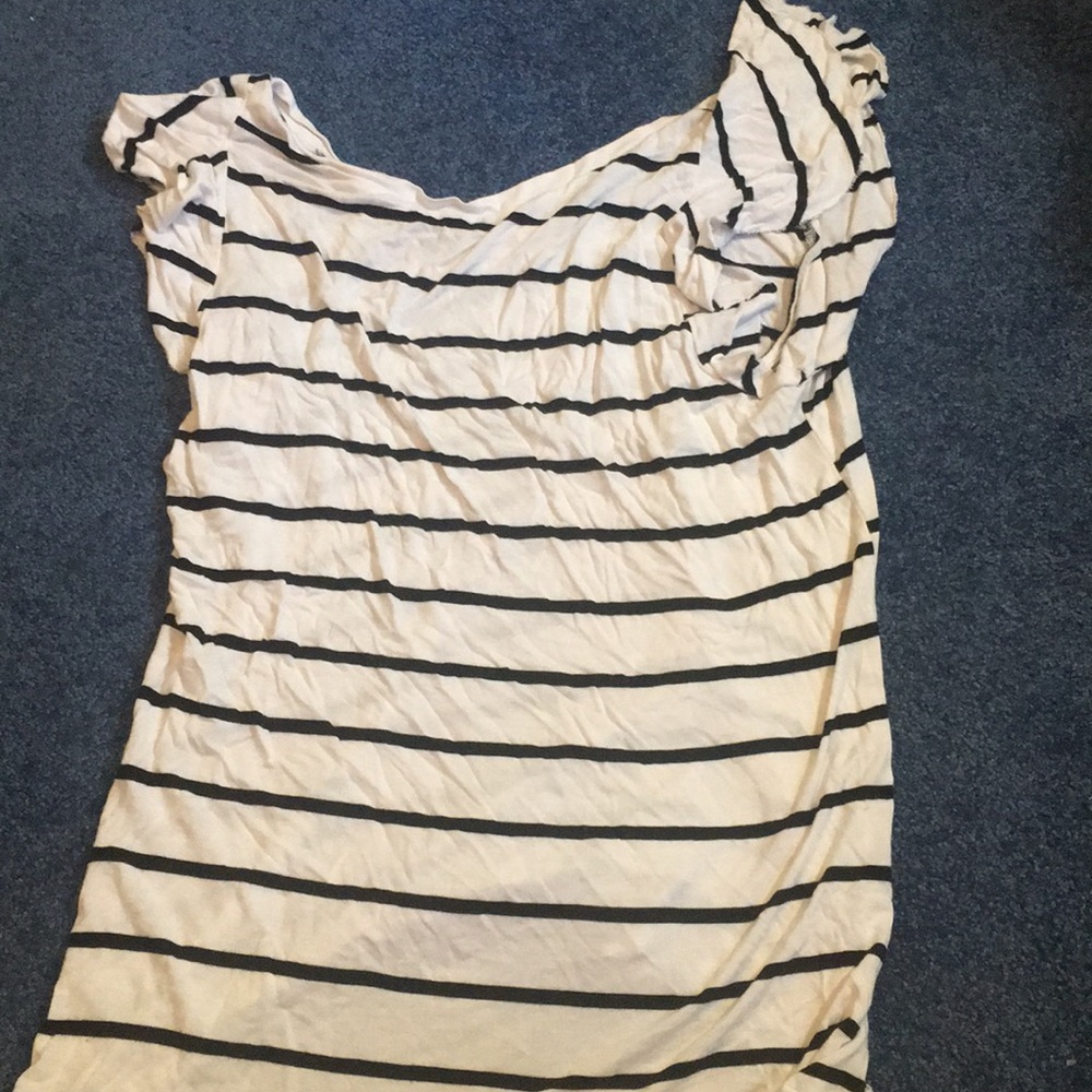 Black and white striped blouse